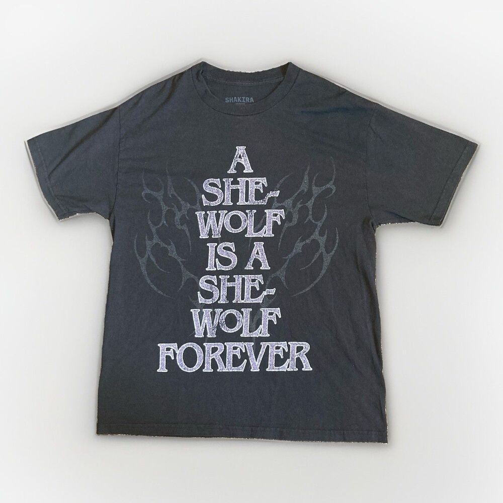 Shakira LMYNL World Tour Concert She Wolf Black Shirt Size Large
